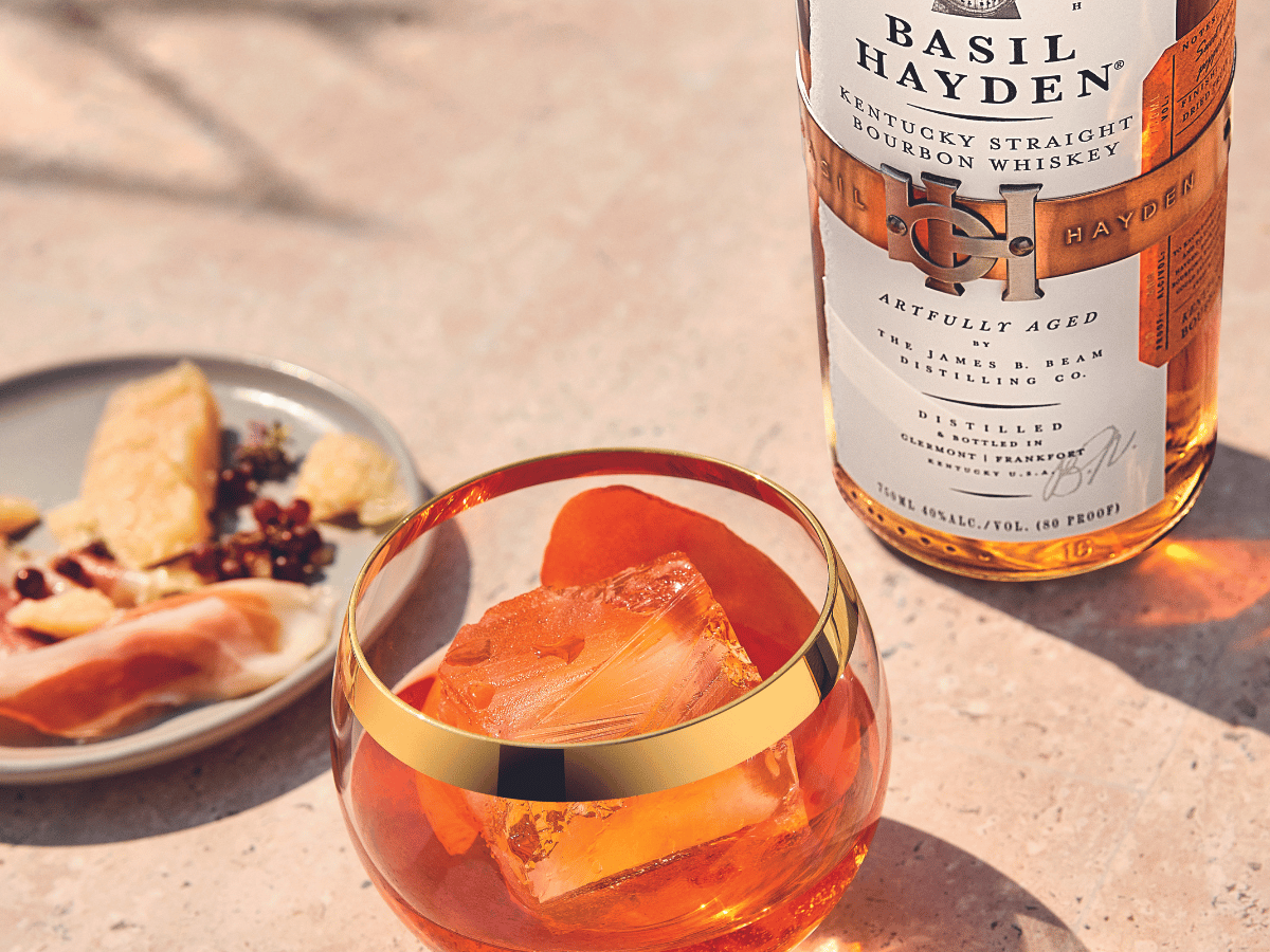 Basil Hayden Bottle and Cocktail