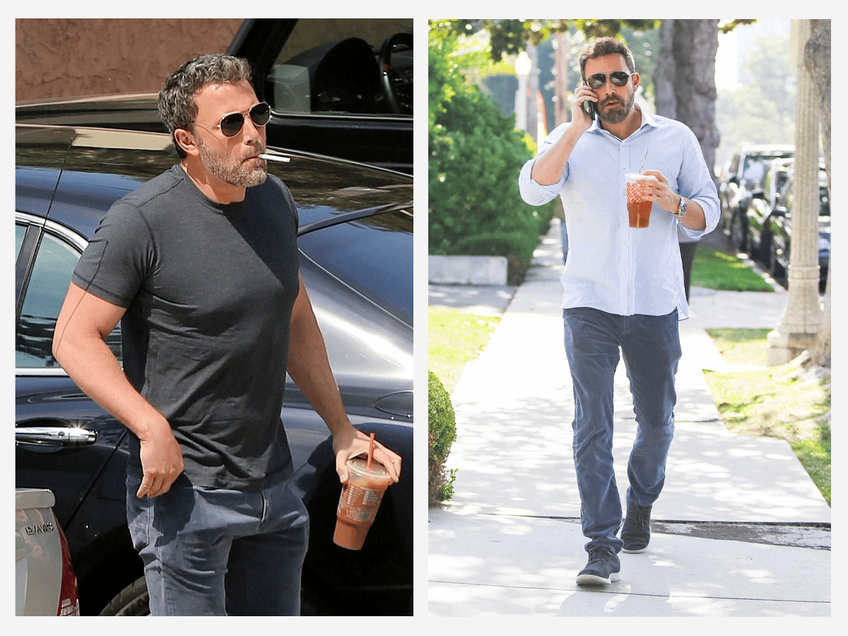 Ben Affleck with a Dunkin' Donuts coffee