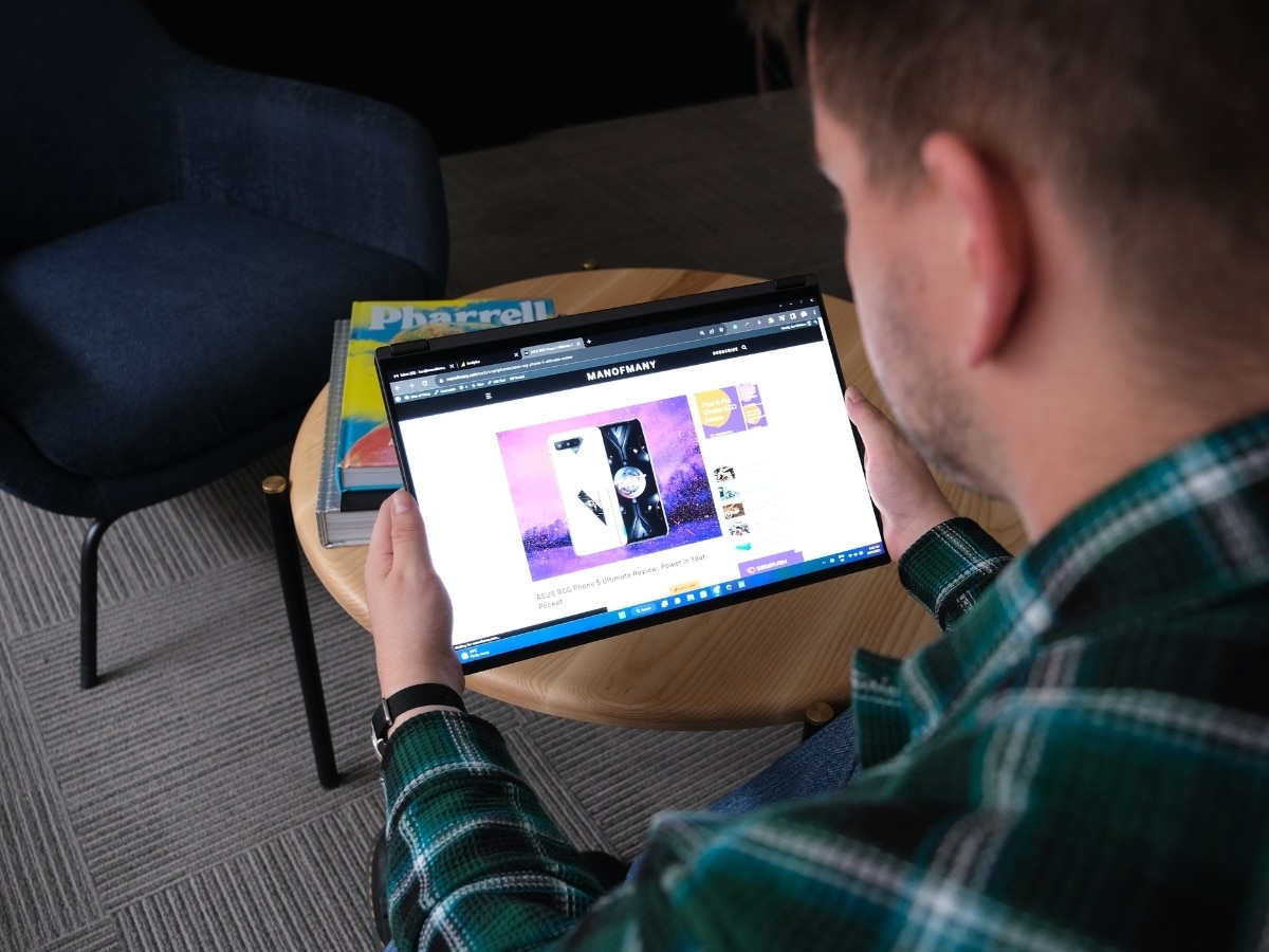 Rog flow x16 review ben with laptop in tablet mode