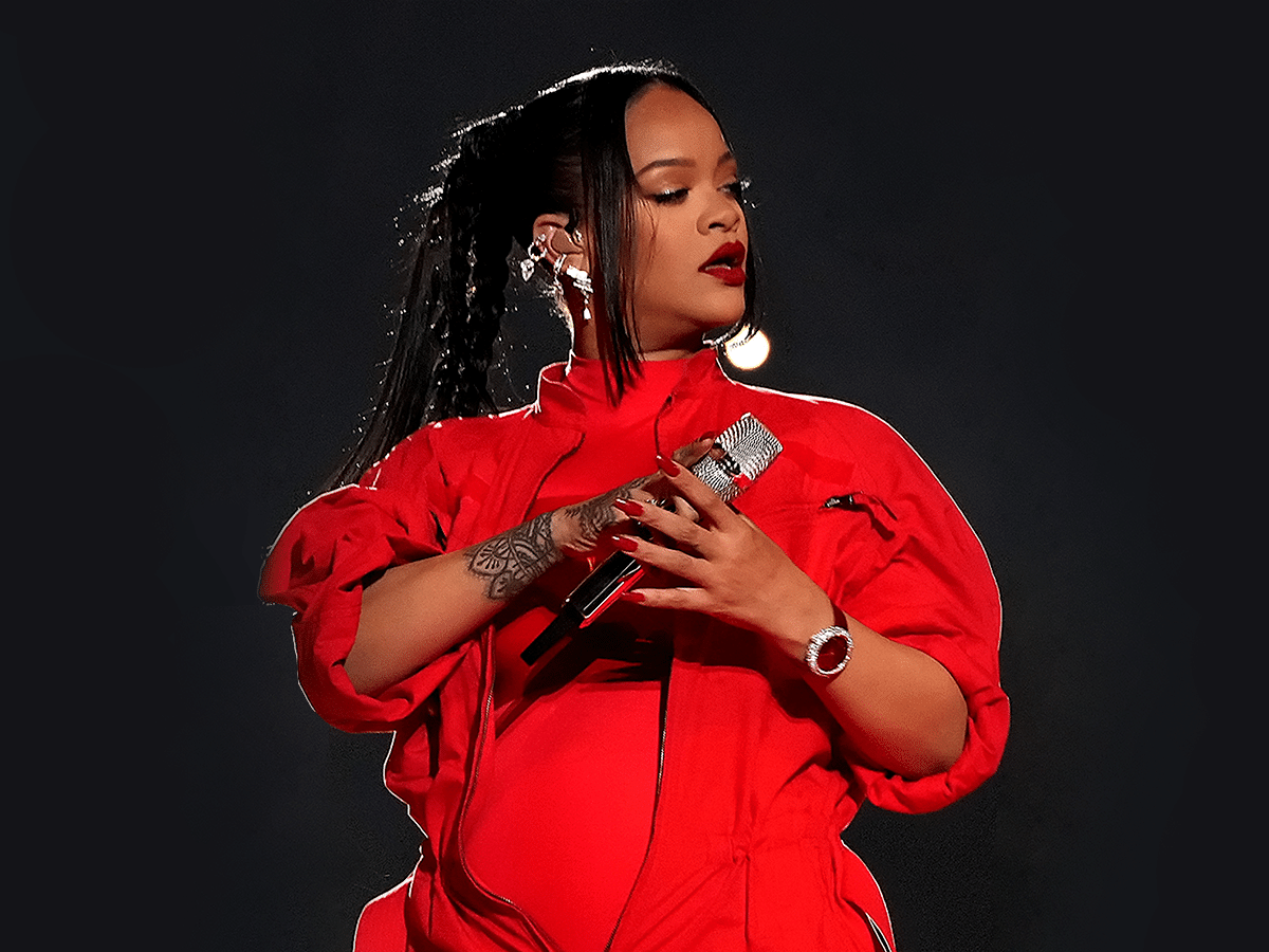 Rihanna during her Super Bowl LVII half-time performance | Image: Jacob & Co