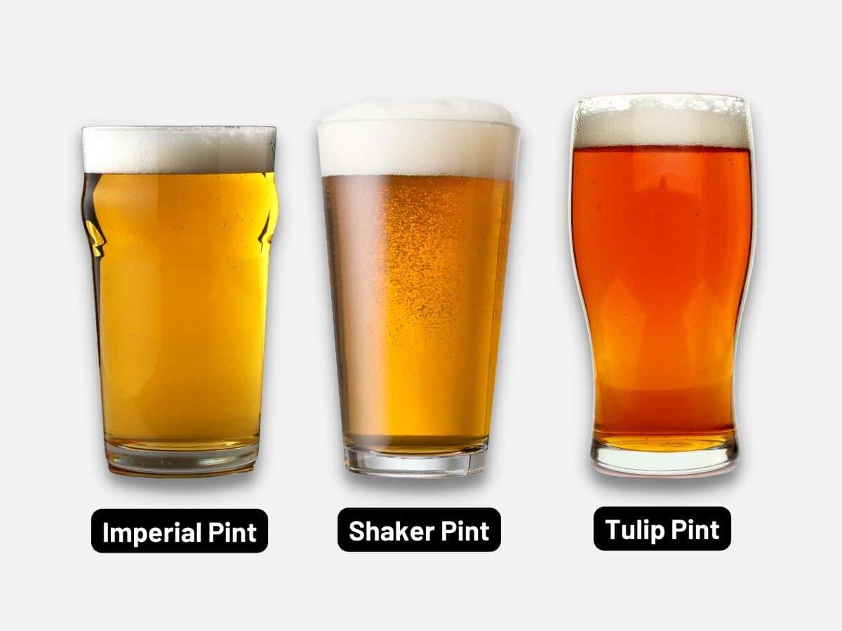 Types of beer glasses pint glasses