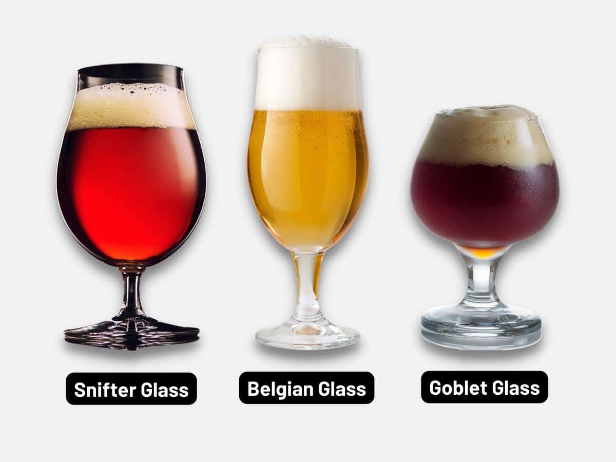 Types of beer glasses tulip style glasses