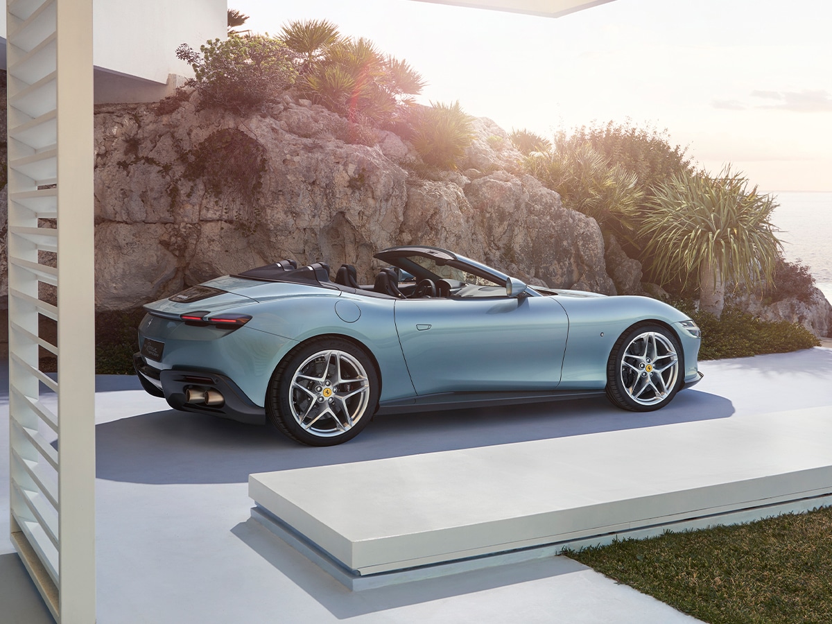 Ferrari roma spider rear three quarter