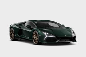Lamborghini revuelto in verde hydra with bronze wheels front