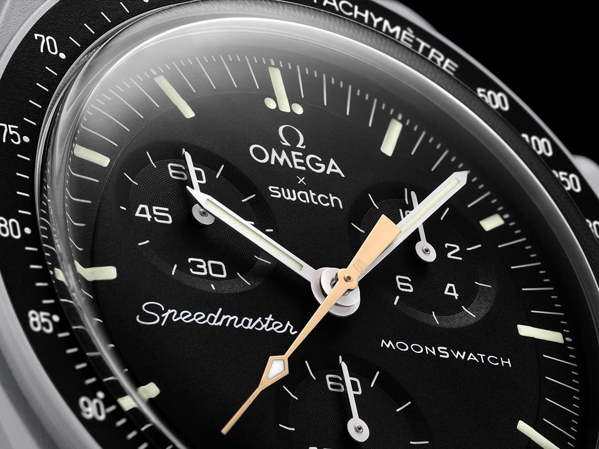 Omega x swatch mission to moonshine gold dial