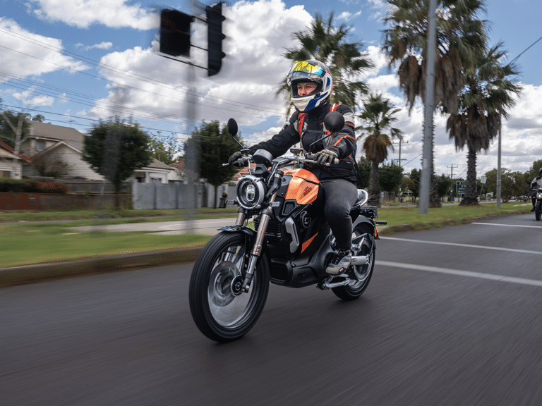 View of Super Soco TC-Max Electric Motorcycle Review | Man of Many
