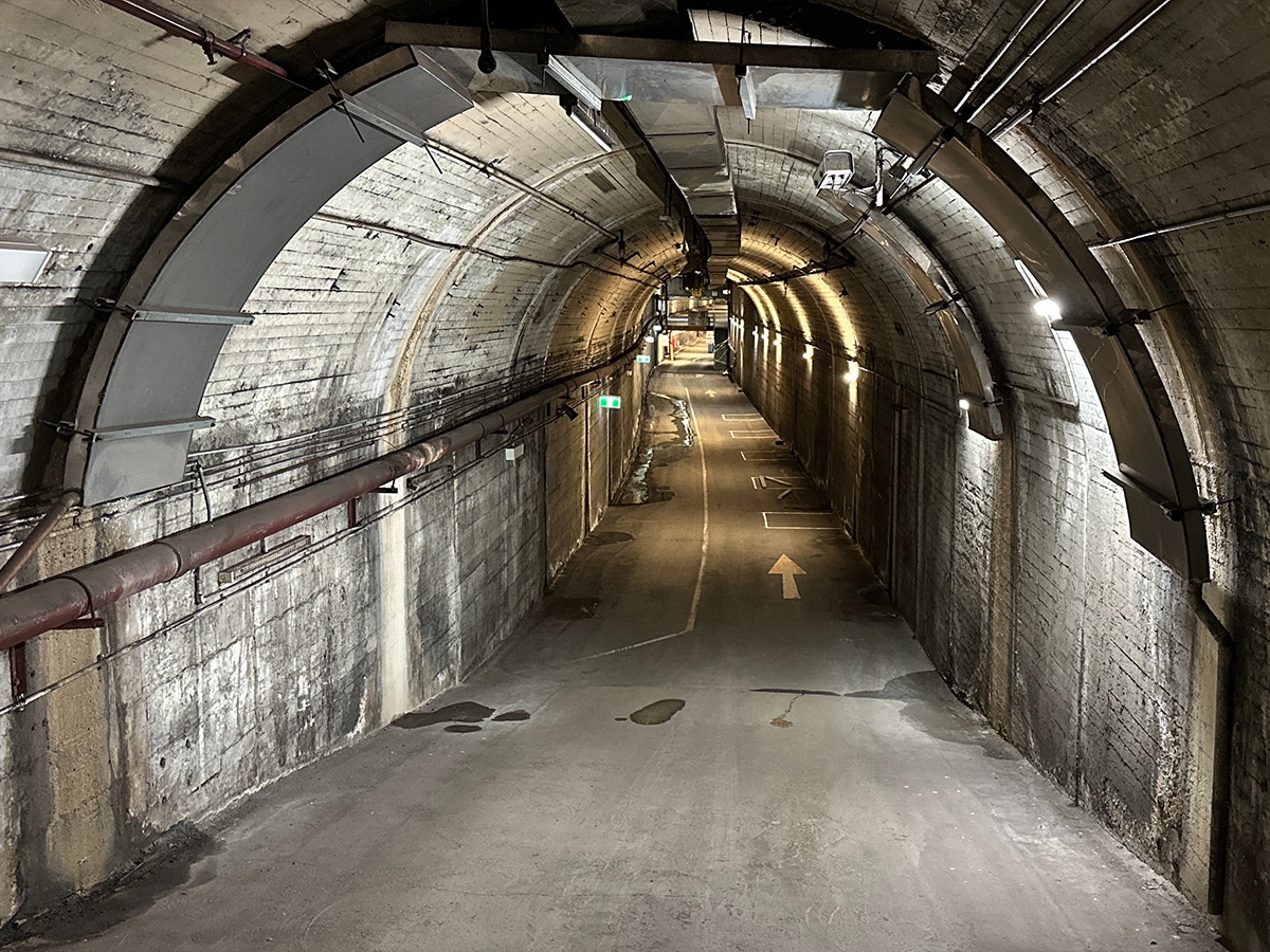 Vivid sydney dark spectrum railway tunnel unlit