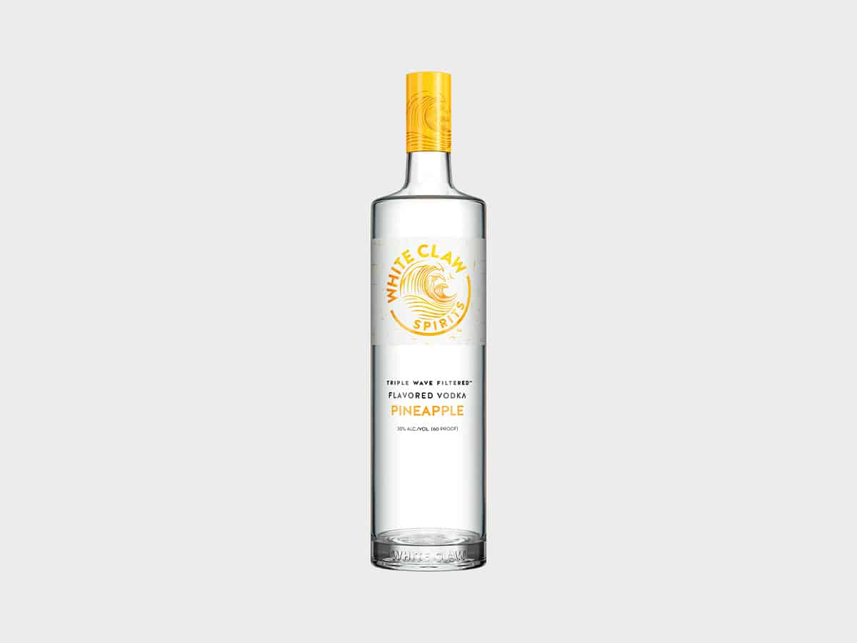 White claw flavoured vodka in pineapple