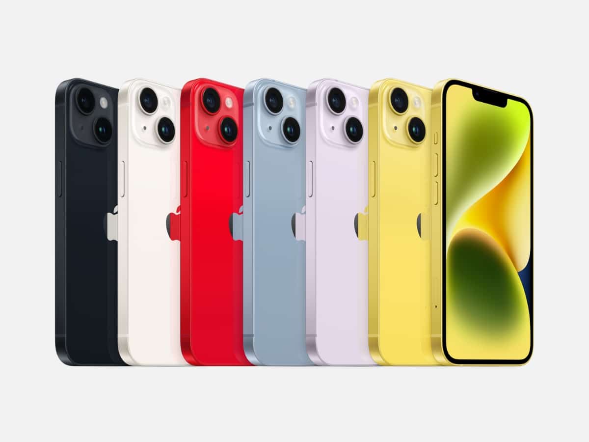 Yellow iphone 14 in line up