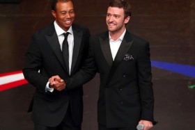 Tiger Woods and Justin Timberlake