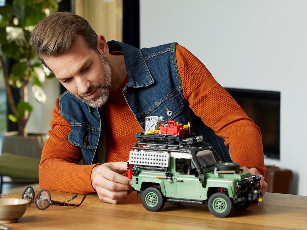 Lego defender 90 with person