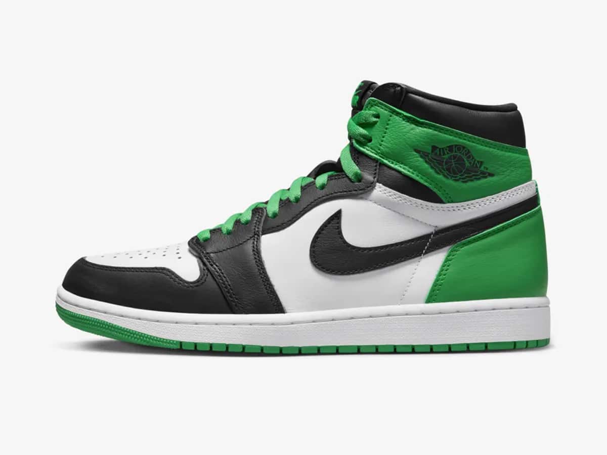 Nike air jordan 1 high black and lucky green