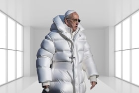Pope wearing puffer jacket 1