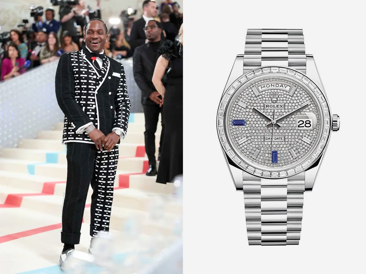 Pusha T wearing the Rolex Day-Date 40mm at the 2023 Met Gala | Image: Christopher Polk/Rolex