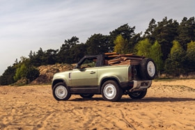 Land rover defender 90 convertible back angle