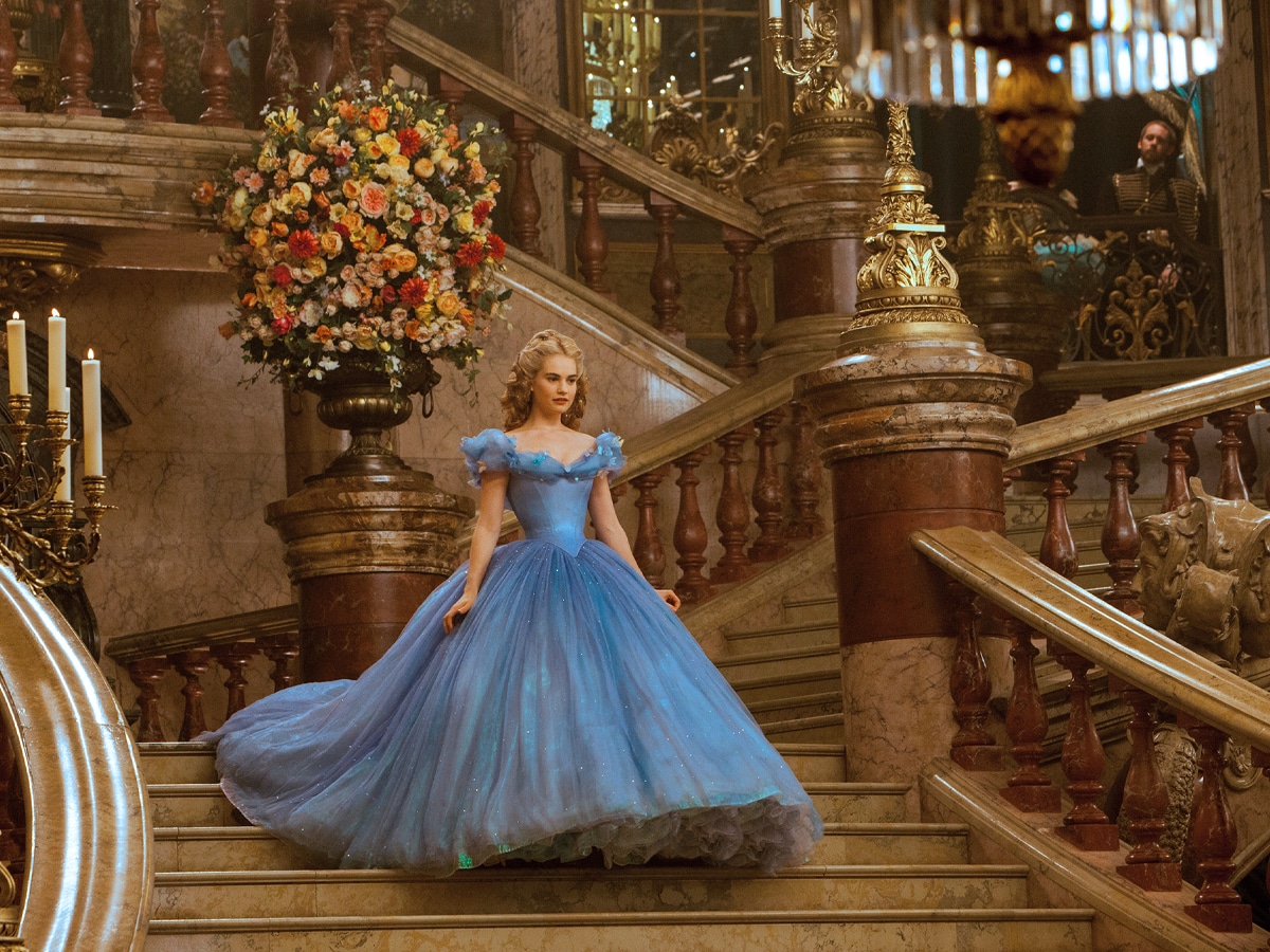 Lily james is cinderella in disney's live action version