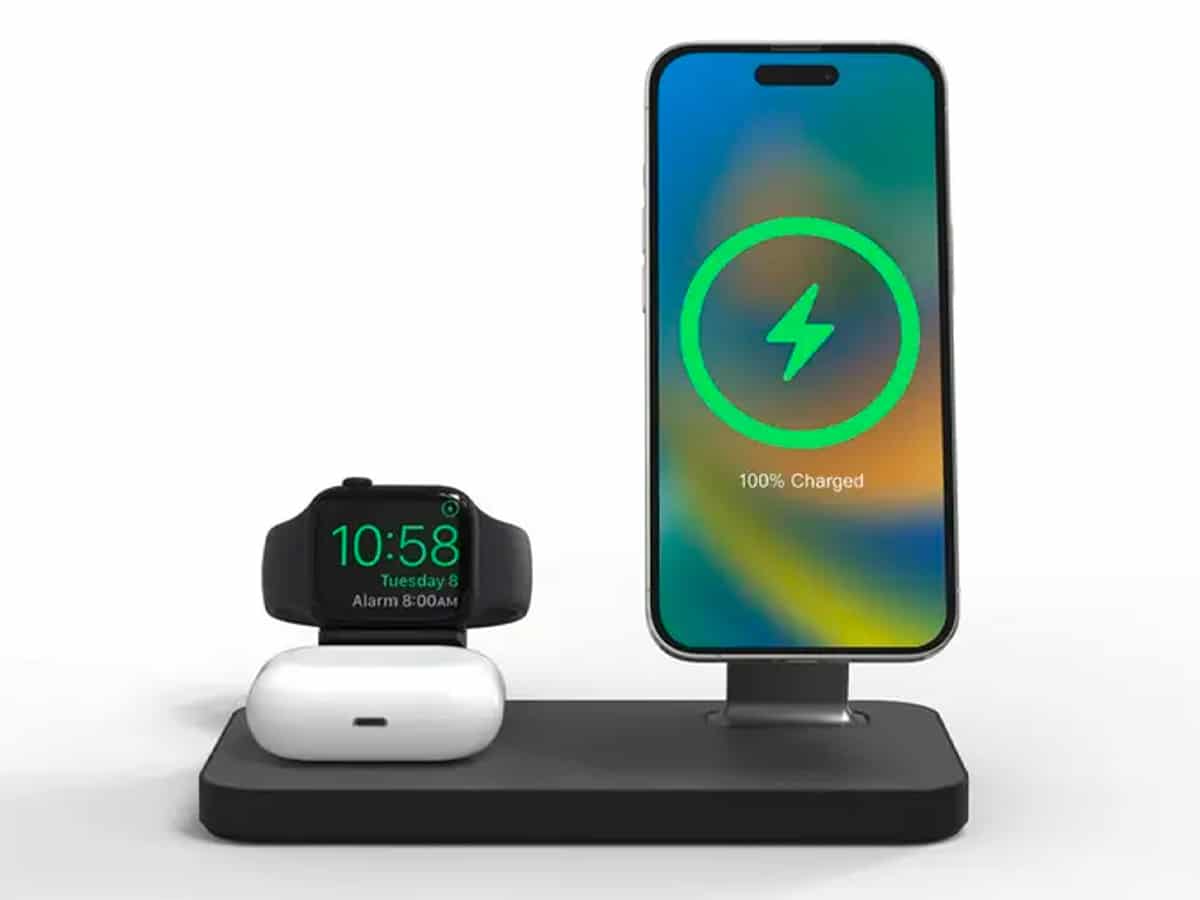 Mophie snap 3 in1 wireless charging stand and pad