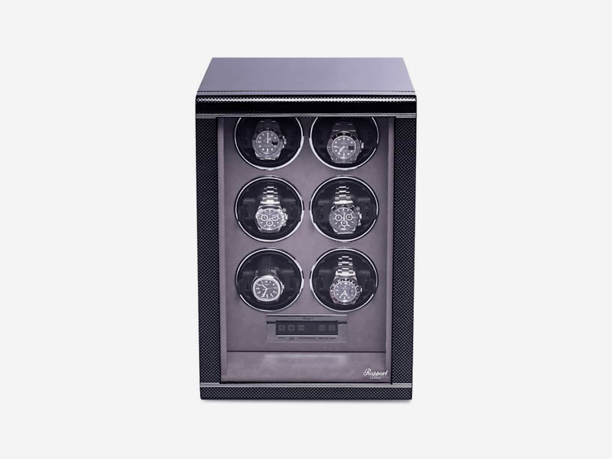 Rapport London Formula Carbon Six Watch Winder | Image: Saks Fifth Avenue