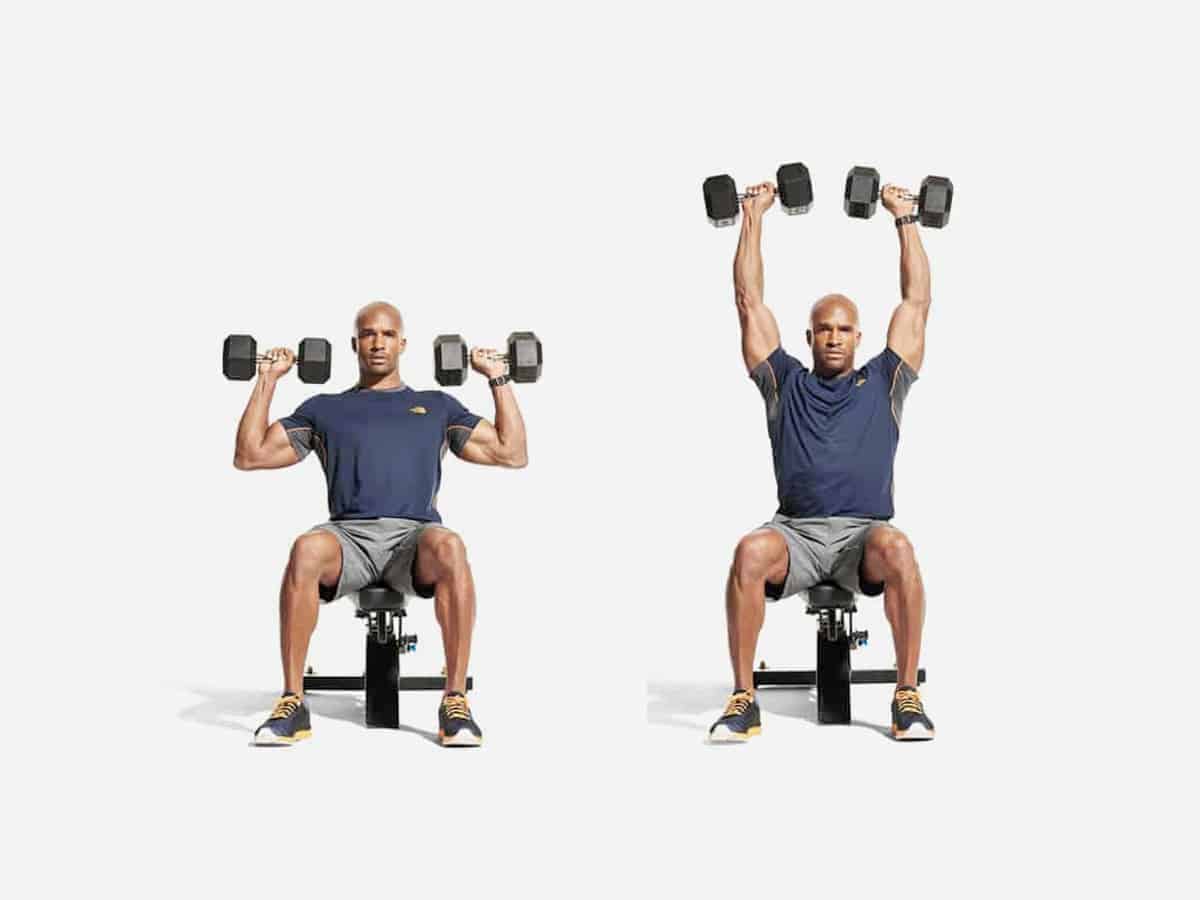 Seated Dumbbell Shoulder Press | Image: Bodybuilding.com
