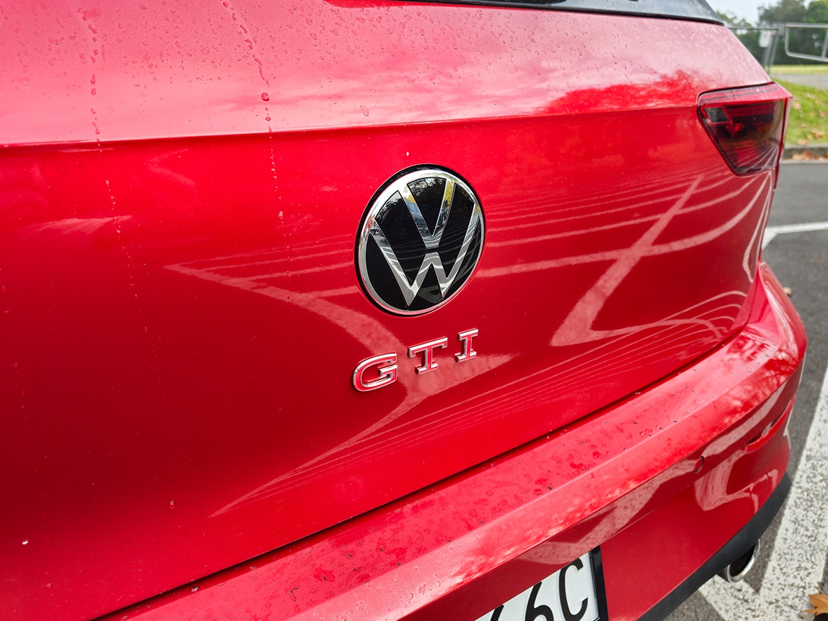 2023 volkswagen golf gti rear badge with new logo