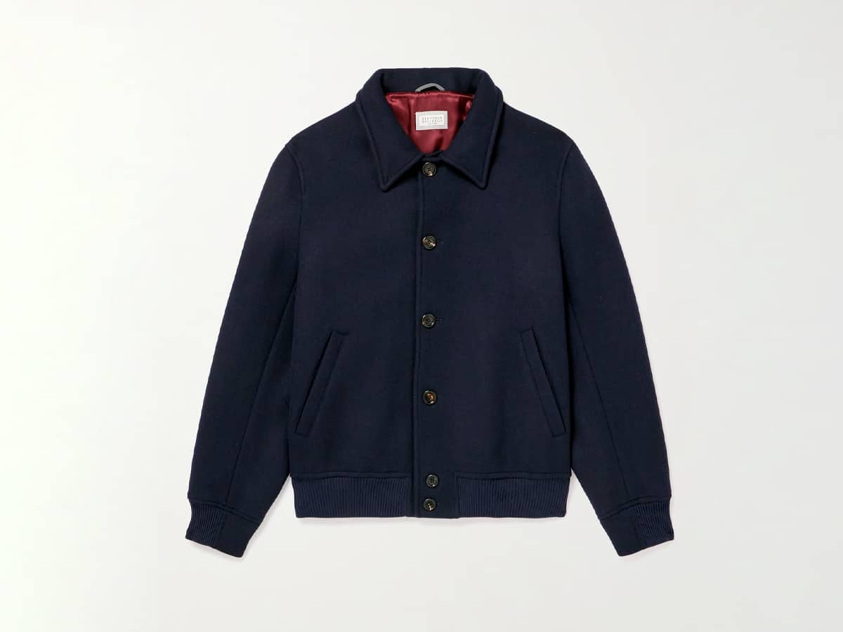 Brunello Cucinelli Wool and Cashmere-Blend Blouson Jacket | Image: MR PORTER