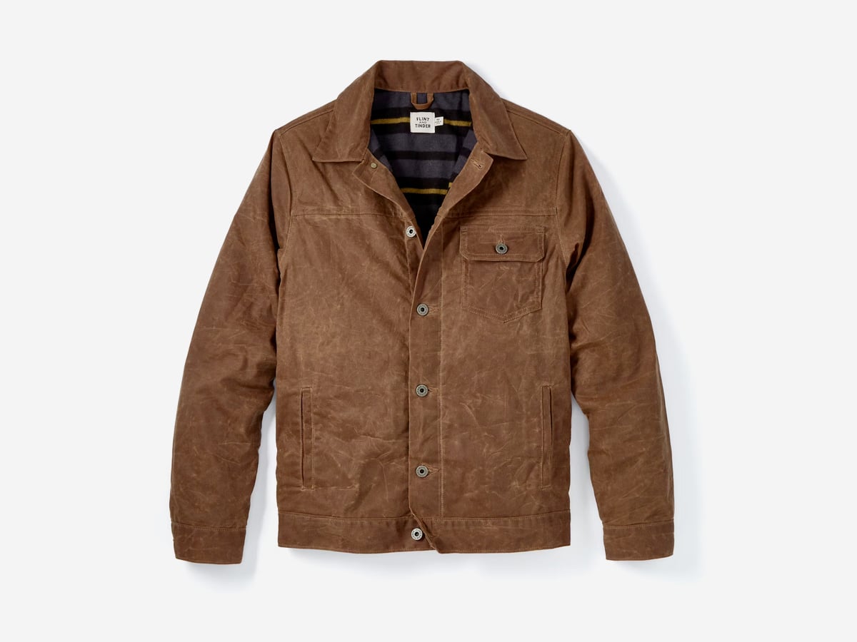 Flint & Tinder Flannel-Lined Waxed Jacket | Image: Huckberry