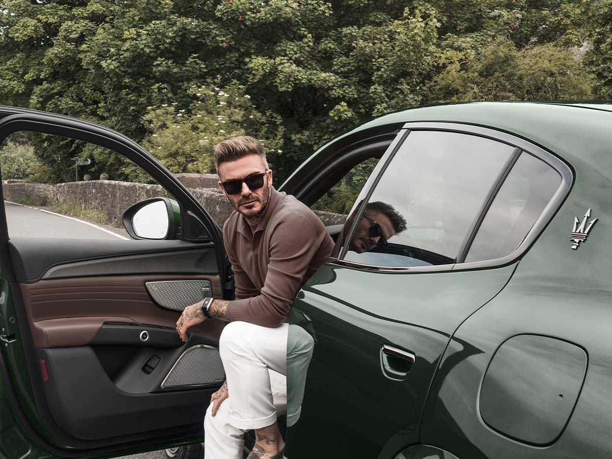 Maserati david beckham fuoriserie collection getting out of car