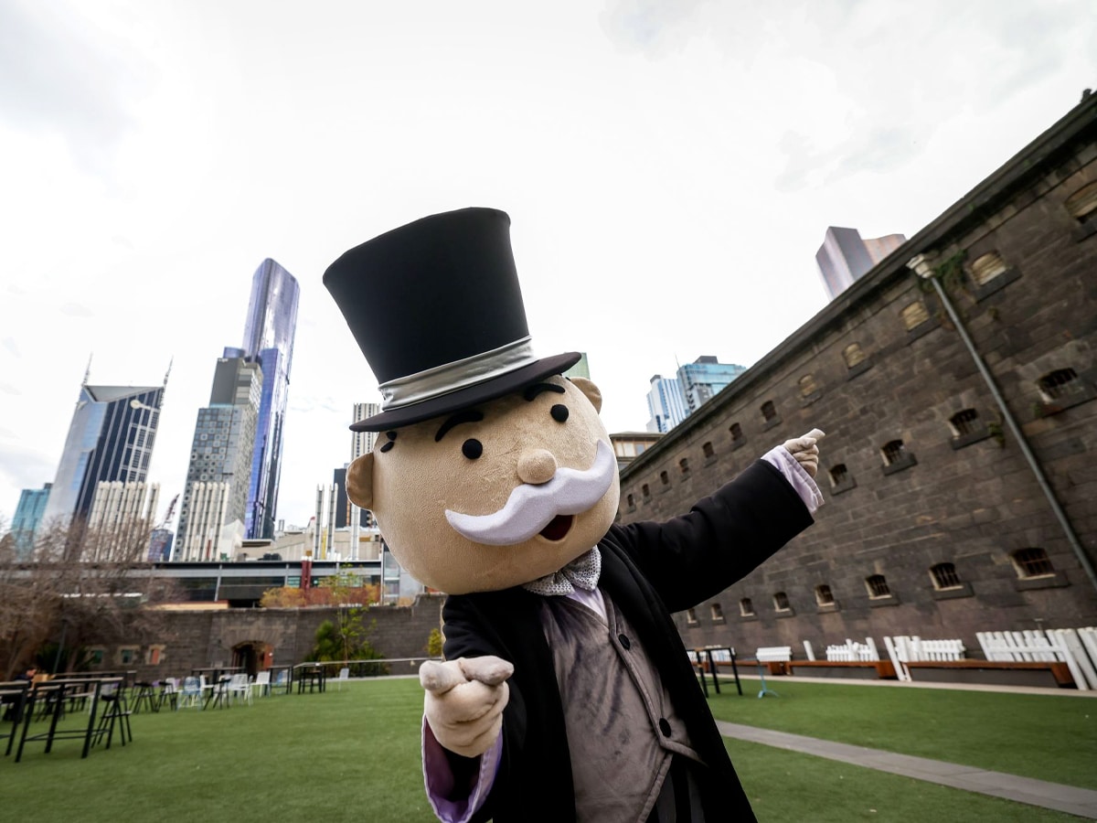 Mr Monopoly for the new MONOPOLY DREAMS in Melbourne | Image: MONOPOLY DREAMS