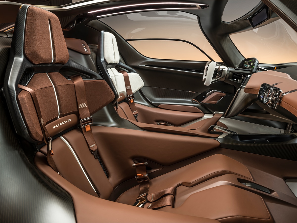 Porsche mission x concept interior and front seats