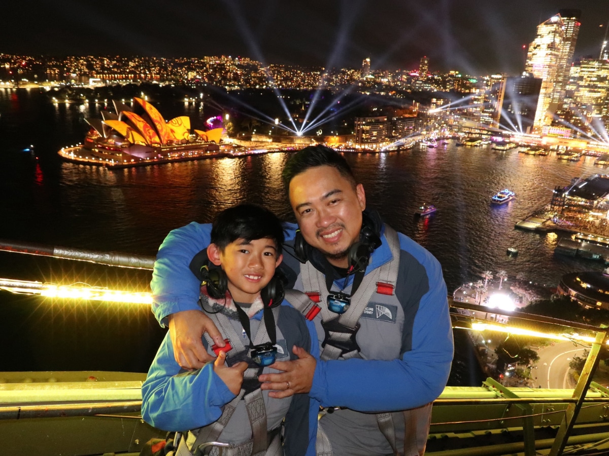 Vivid sydney bridge climb