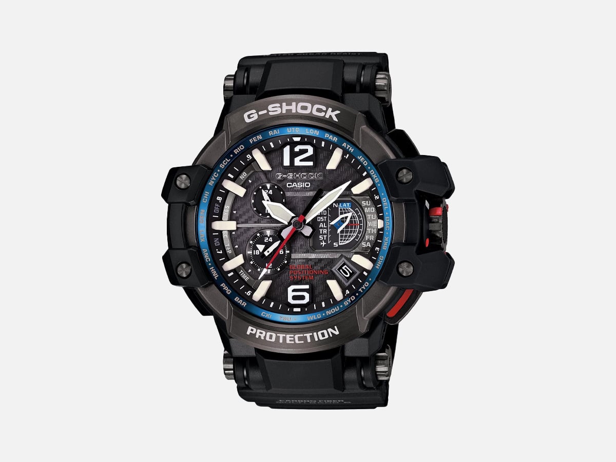 Product image of Casio – G-Shock – GravityMaster Series – GPS Hybrid Wave Ceptor – Black/Blue – GPW1000-1A