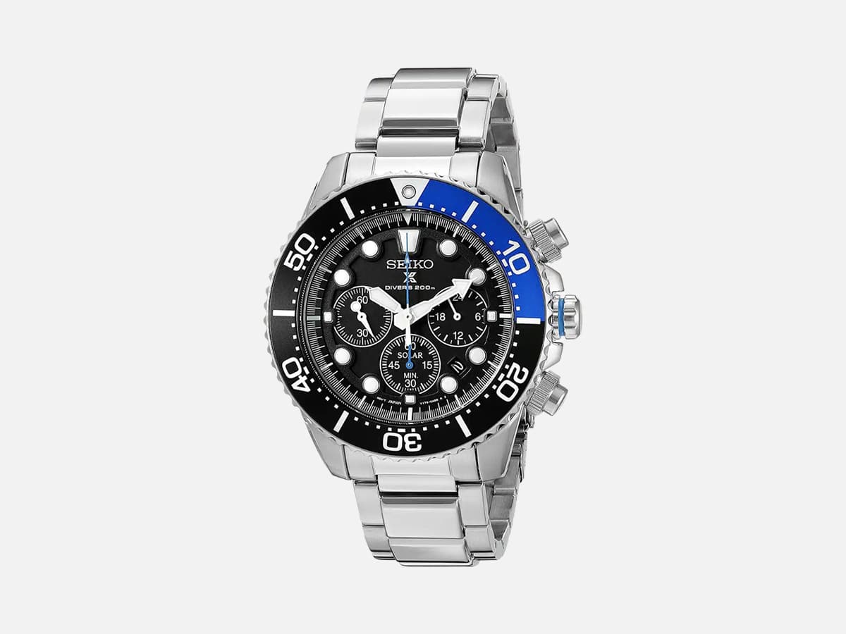 Product image of Seiko Men’s SSC017 Prospex Solar Stainless Steel Dive Watch