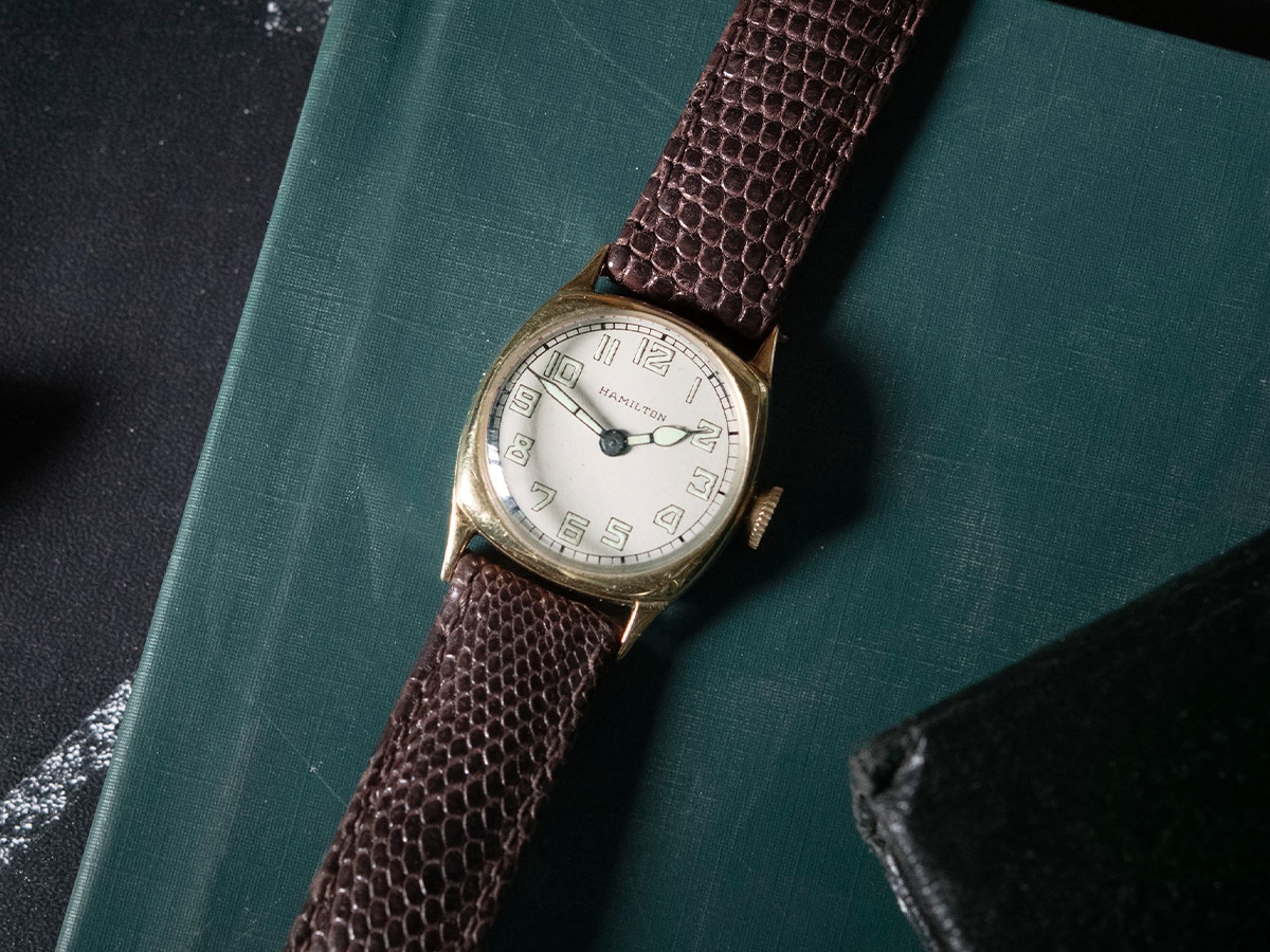 Hamilton Cushion B worn by J. Robert Oppenheimer in 'Oppenheimer' (2023) | Image: Hamilton Watches