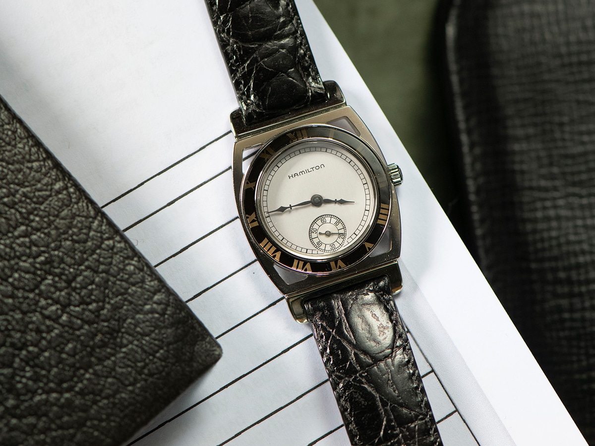 Hamilton Piping Rock worn by Lieutenant General Leslie Groves in 'Oppenheimer' (2023) | Image: Hamilton Watches