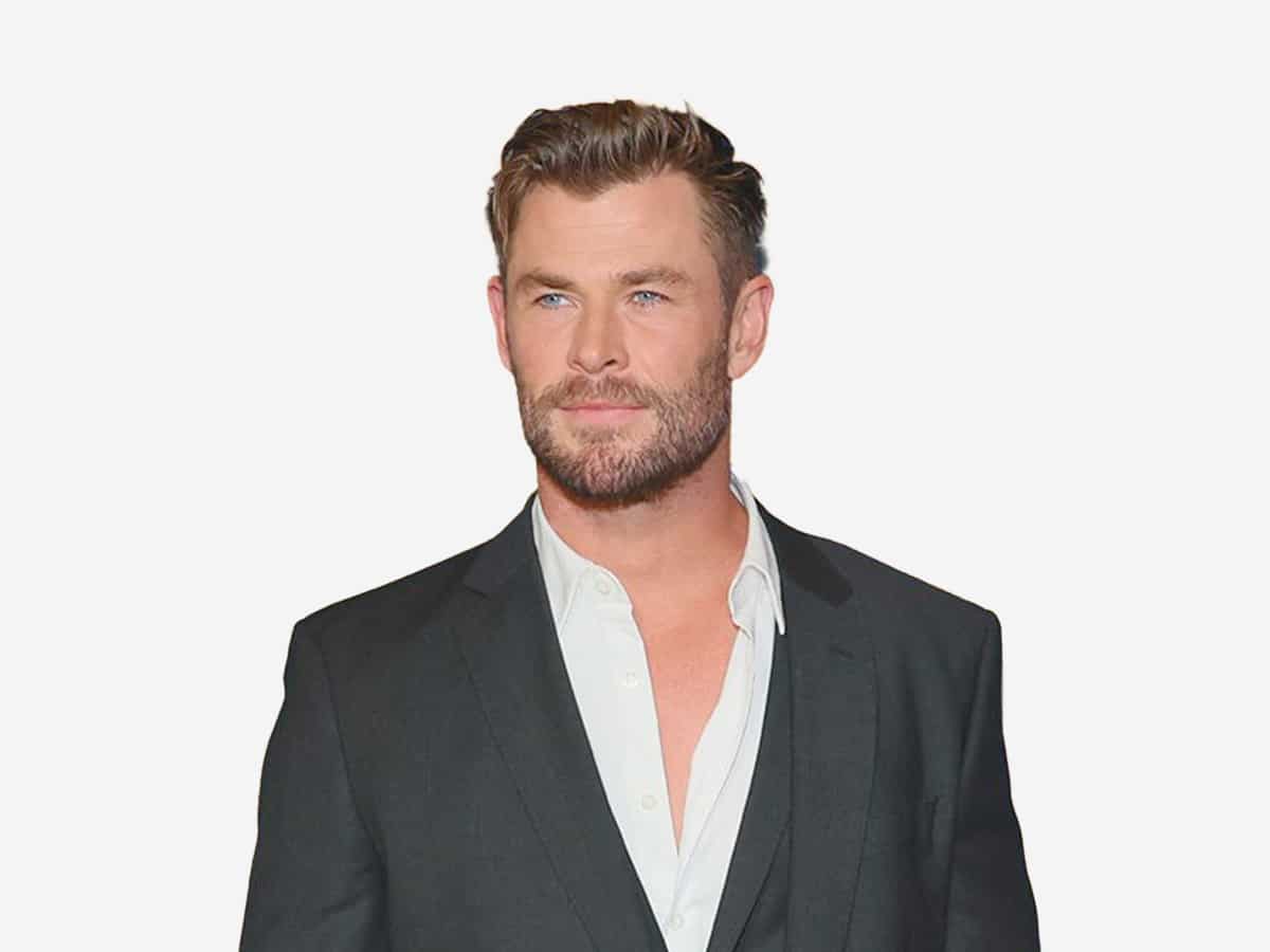 Chris Hemsworth with a widow's peak hairstyle