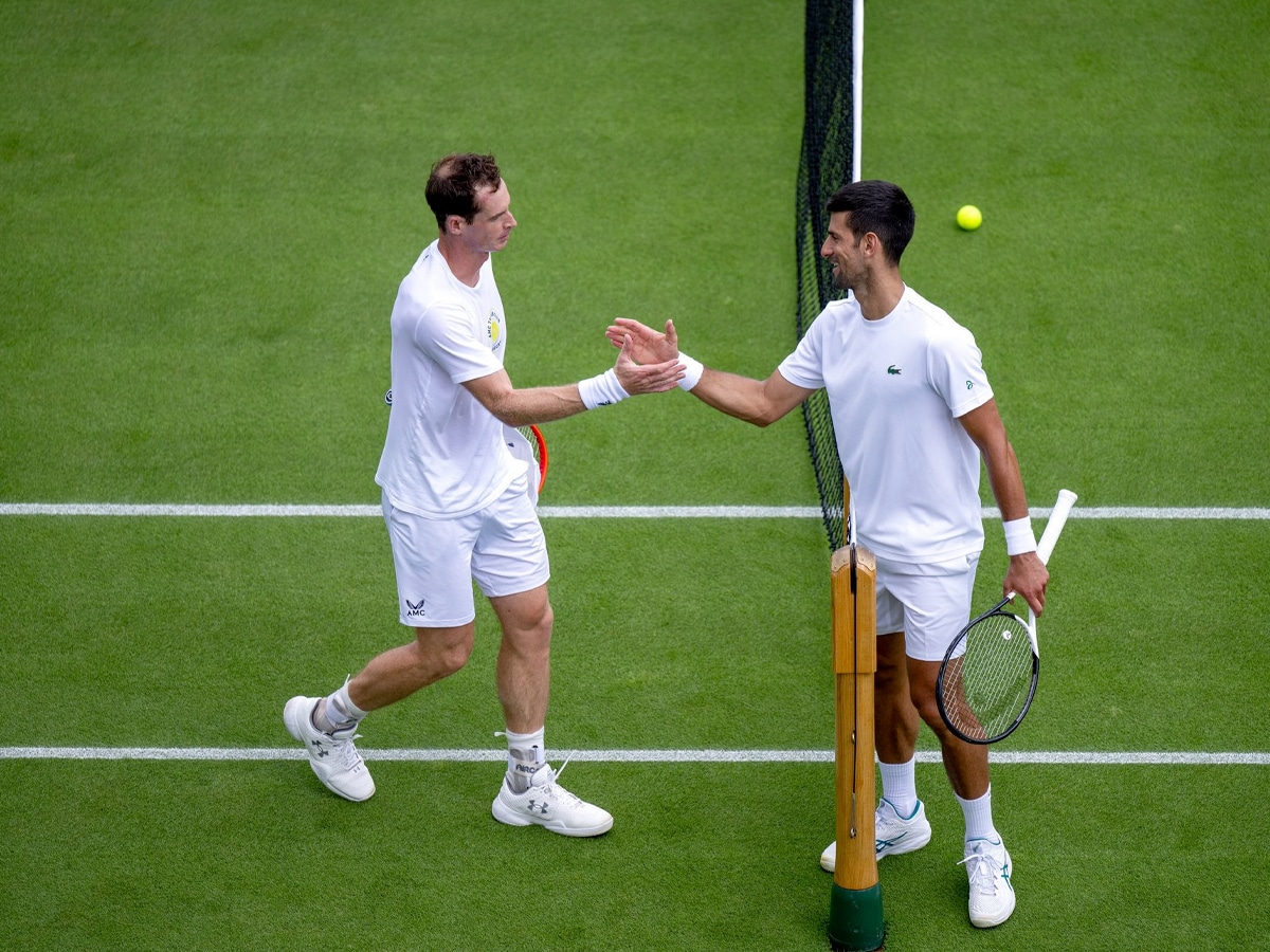 Andy Murray and Novak Djokovic at the 2023 Wimbledon Championship | Image: Wimbledon