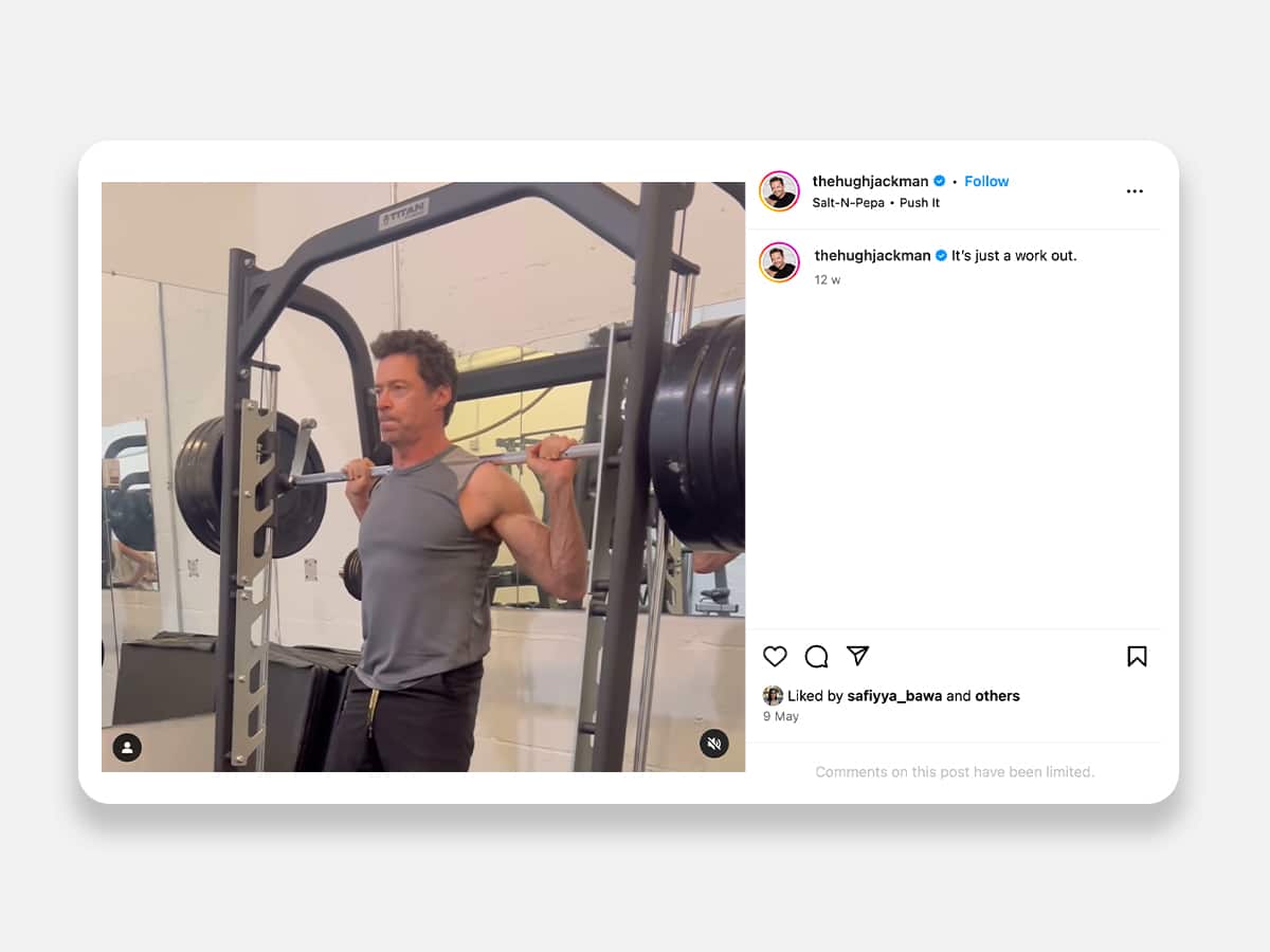 Hugh Jackman Wolverine workout