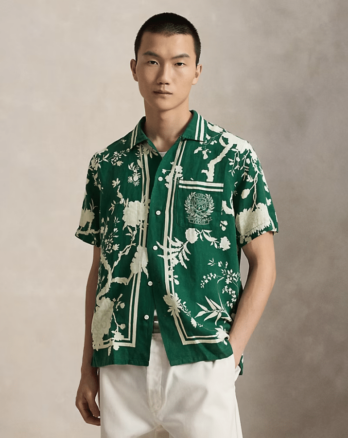 Linen camp shirt wimbledon ralph lauren
