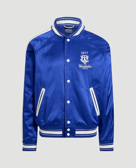 Satin baseball jacket wimbledon ralph lauren