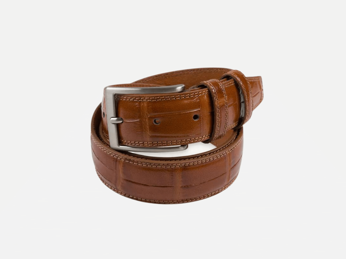 Portia Brown Croco-Pattern Belt