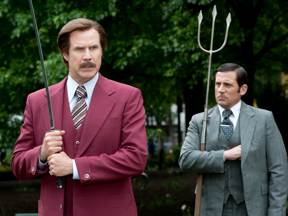 Will Ferrell and Steve Carell in Anchorman: The Legend of Ron Burgundy (2004) | Image: DreamWorks Pictures