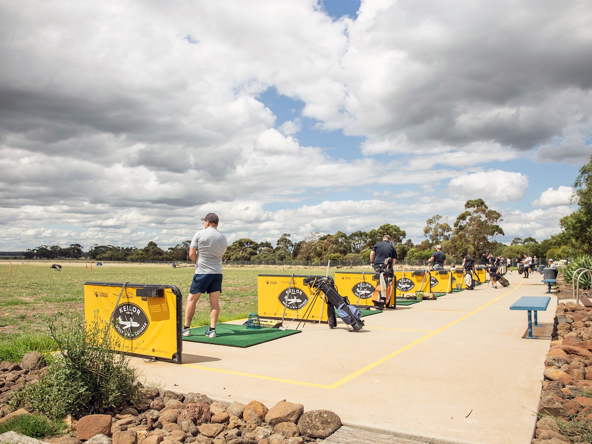 Golfers playing at Keilor Public Golf Course and Driving Range