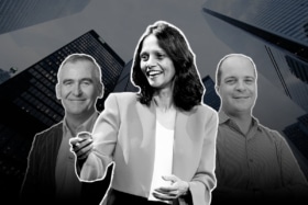 Highest earning CEOs in Australia - Brad Banducci, Woolworths Group (L), Shemara Wikramanayake, Macquarie Group (M), Mike Farrell, ResMed (R) | Image: Man of Many