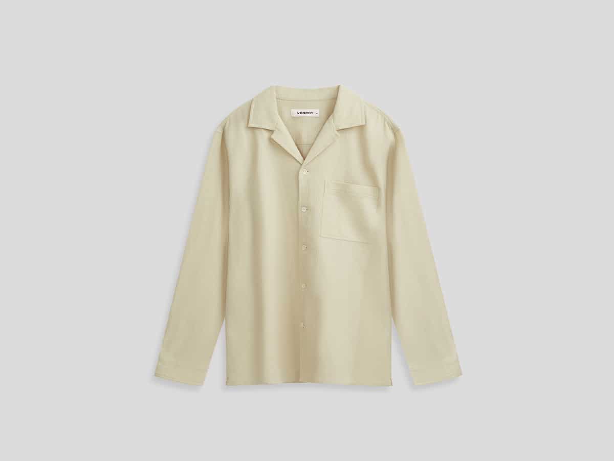 Waffle Camp Collar Shirt-Oyster Grey | Image: Venroy