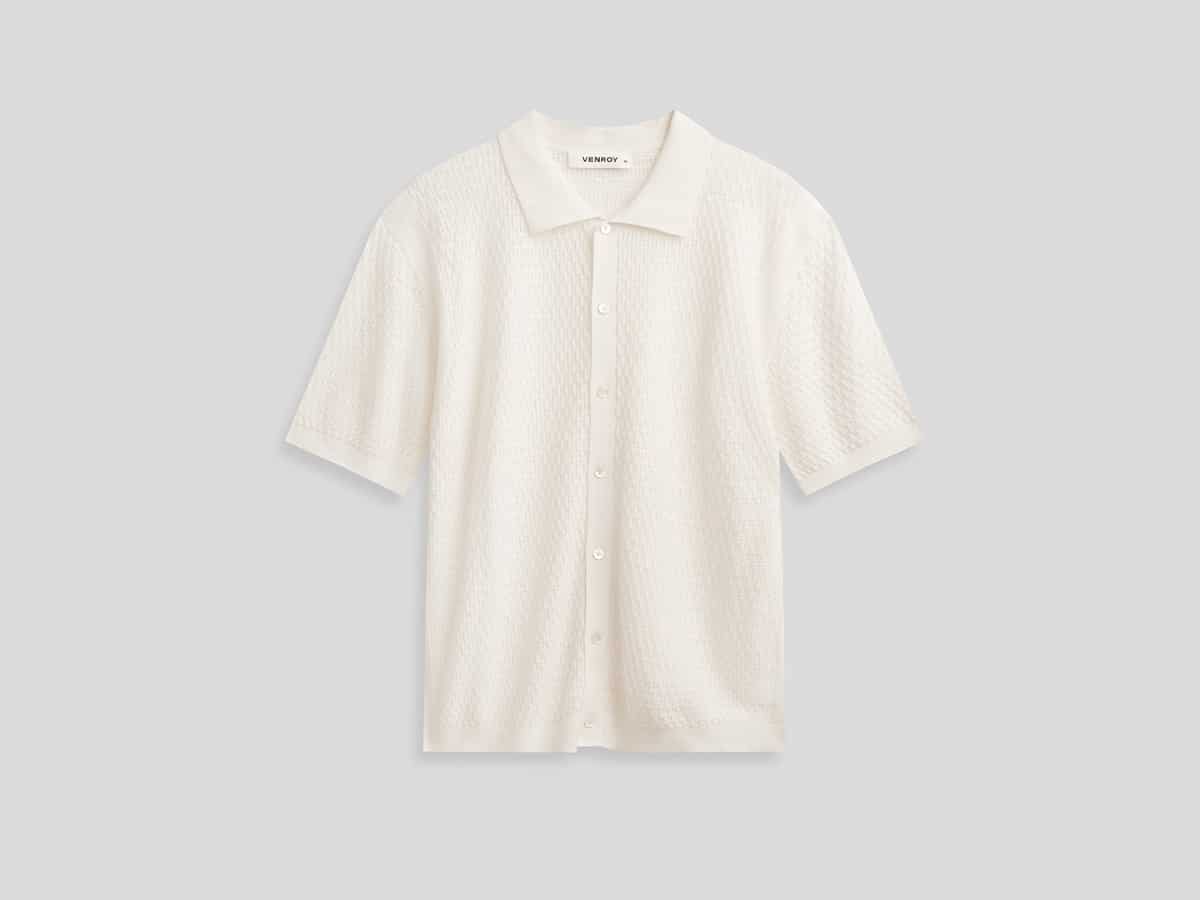 Crochet Border Shirt-Off White | Image: Venroy