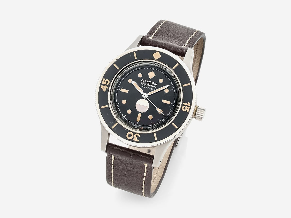 A 1957 Blancpain Fifty Fathoms with the moisture indicator that sold at auction in 2019 | Image: Artcurial