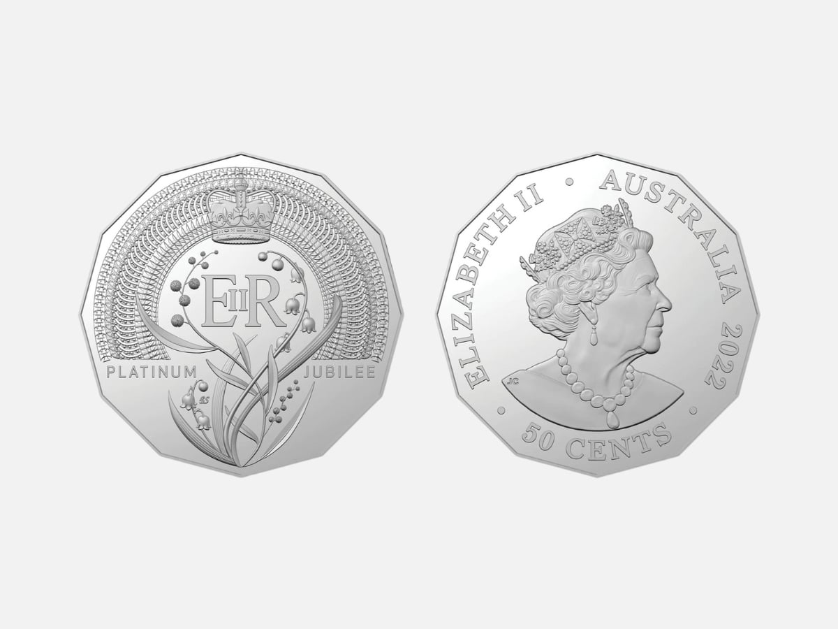 2022 queen platinum jubilee 50 cent coin