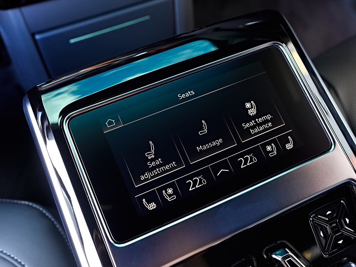 2023 audi s8 rear seat control and screen