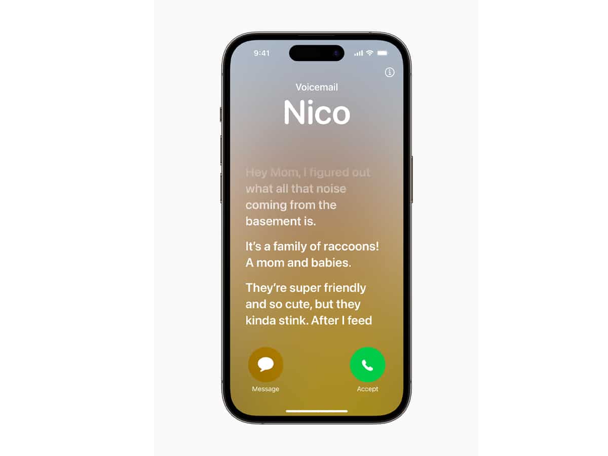 Live voicemail ios 17