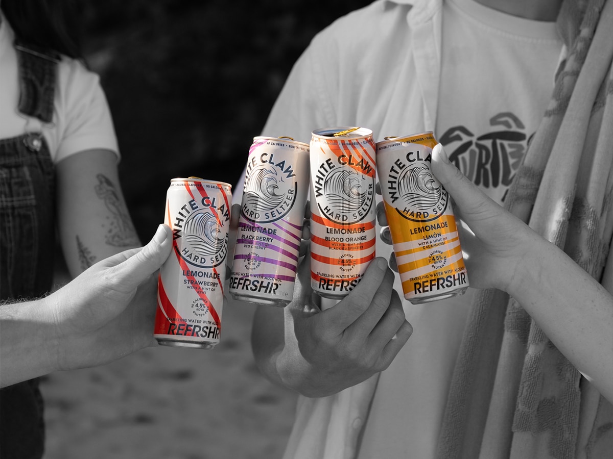 White claw refrshr hard lemonade feature hands 2